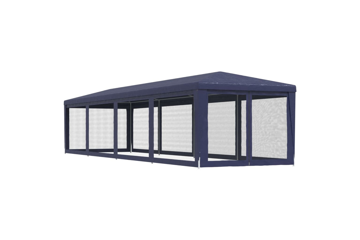 Vidaxl 319247 Party Tent With 10 Mesh Sidewalls Blue 3x12 M Hdpe-4