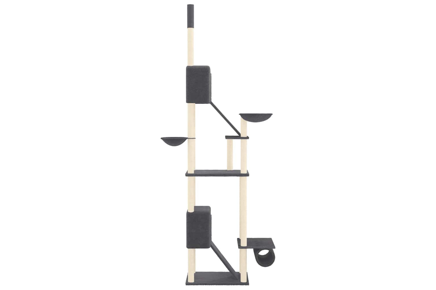 vidaXL 171614 Floor To Ceiling Cat Tree Dark Grey 277-303cm-3