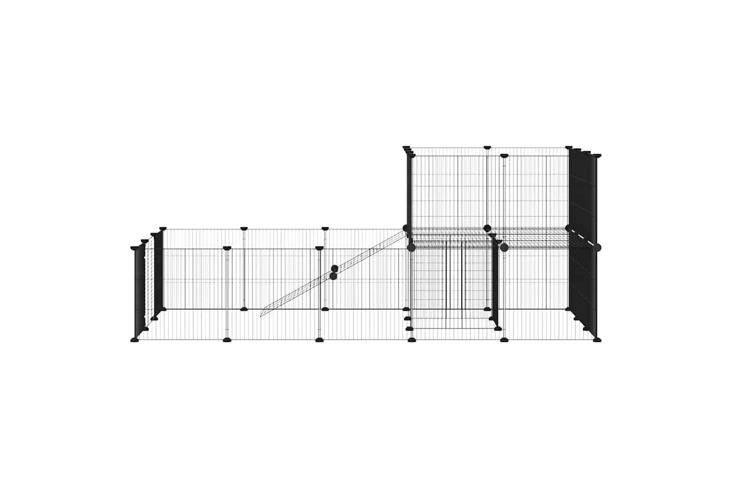 vidaXL 3114062 36-panel Pet Cage With Door Black 35x35cm Steel-3