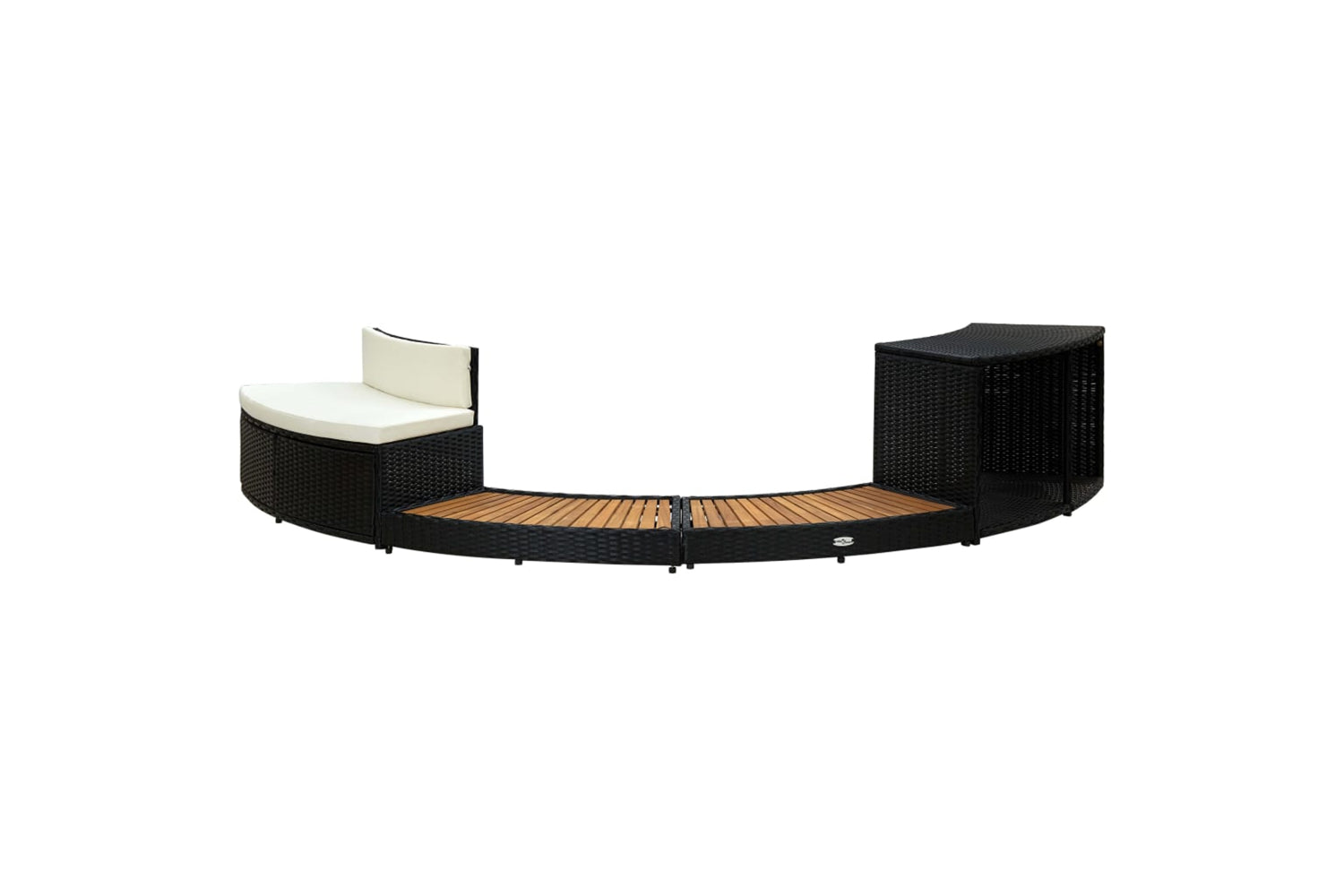 Vidaxl 316651 Spa Surround Black Poly Rattan And Solid Acacia Wood