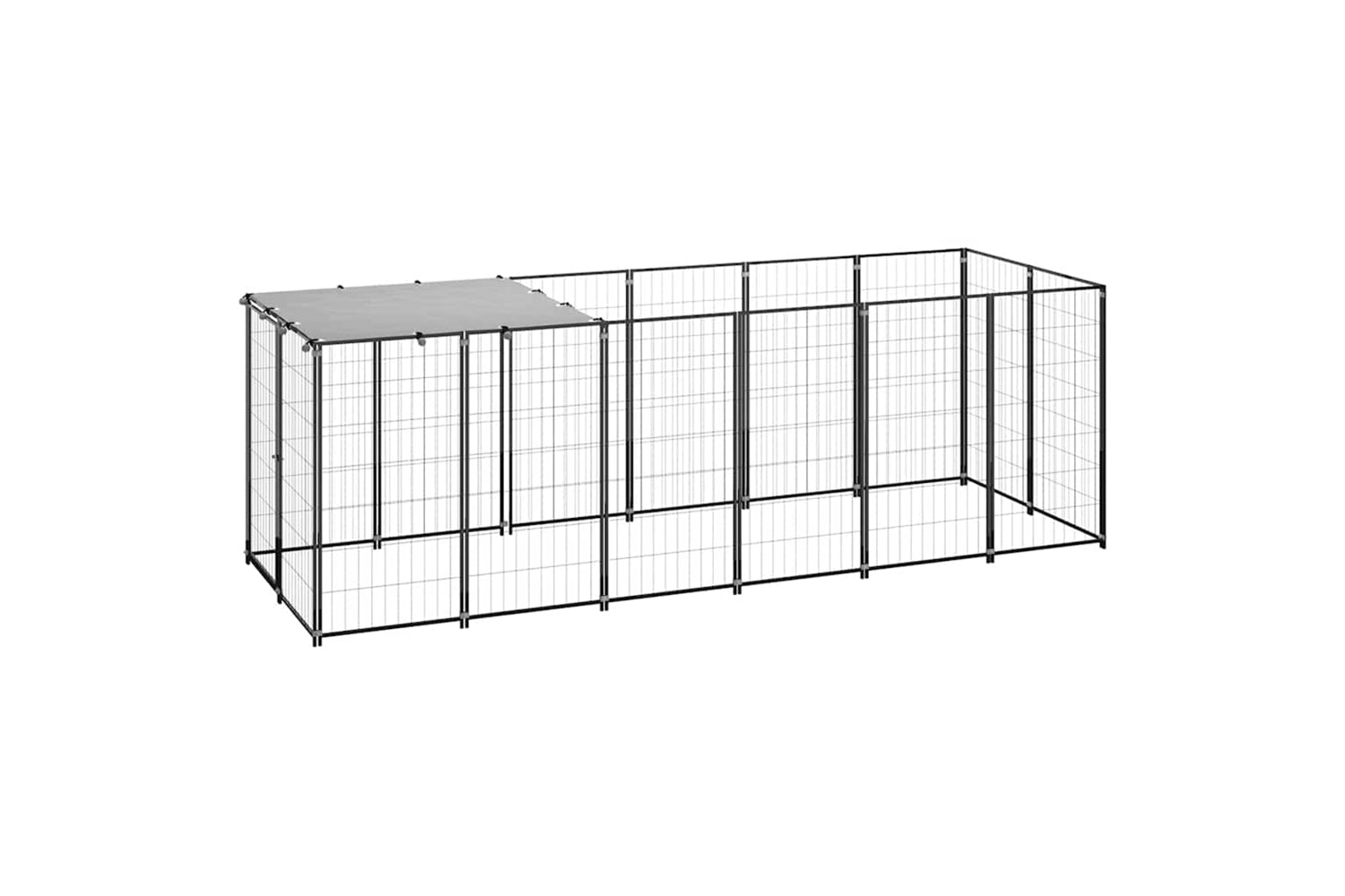 Vidaxl Dog Kennel Black 330x110x110 Cm Steel