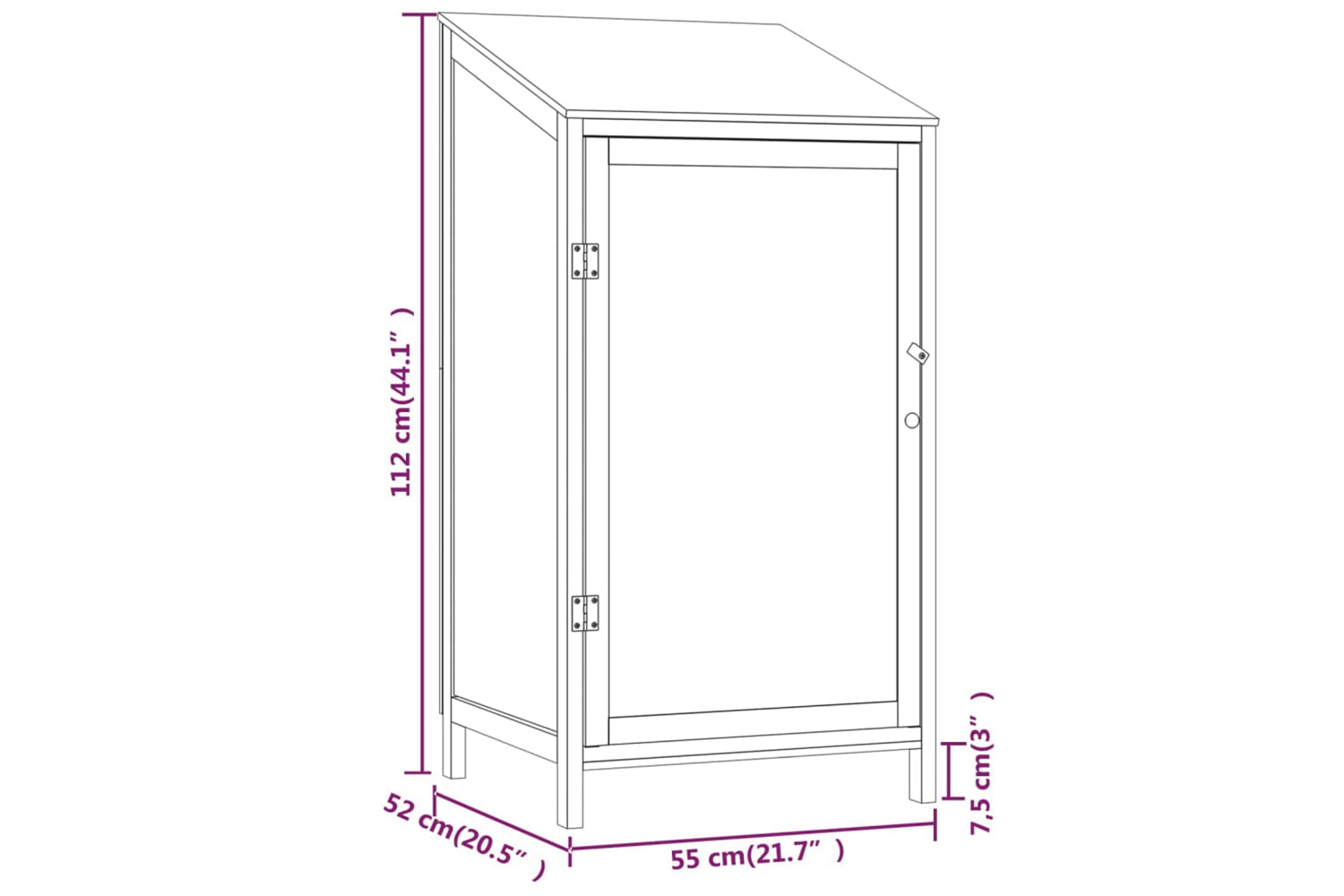 vidaXL 152178 Garden Shed 55x52x112cm Solid Wood Fir-6