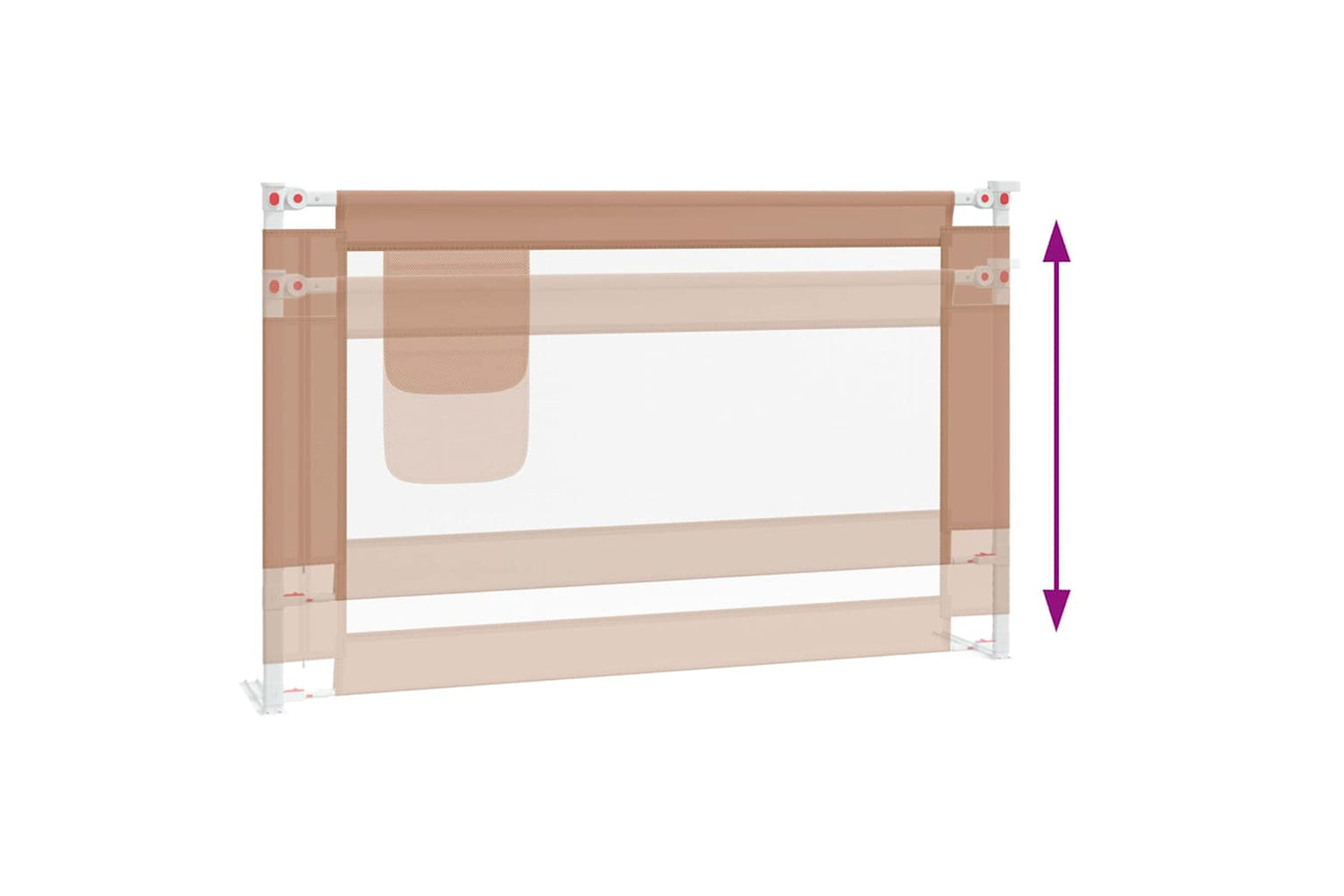 Vidaxl Toddler Safety Bed Rail Taupe 120x25 Cm Fabric-5