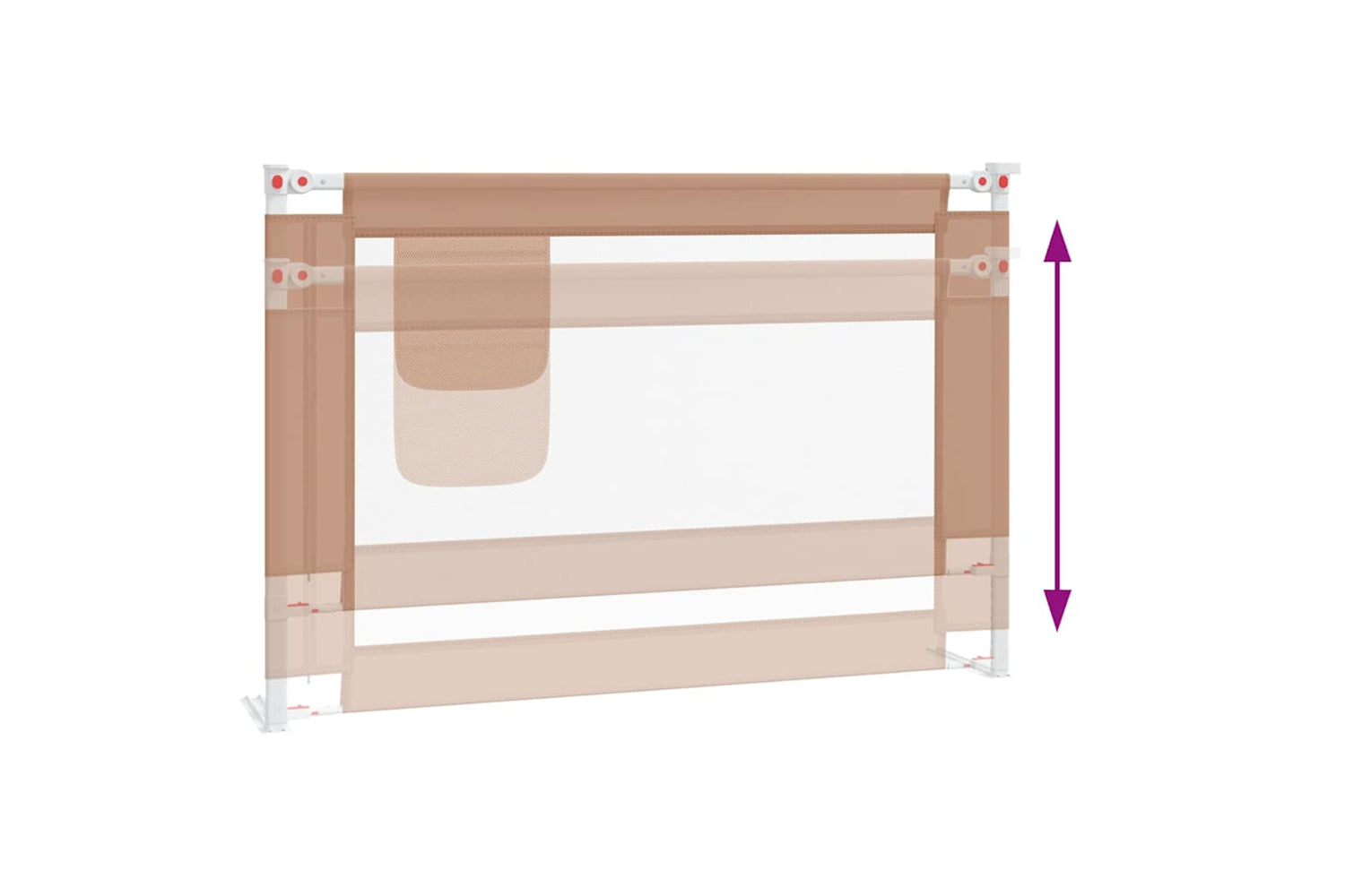 Vidaxl Toddler Safety Bed Rail Taupe 100x25 Cm Fabric-5