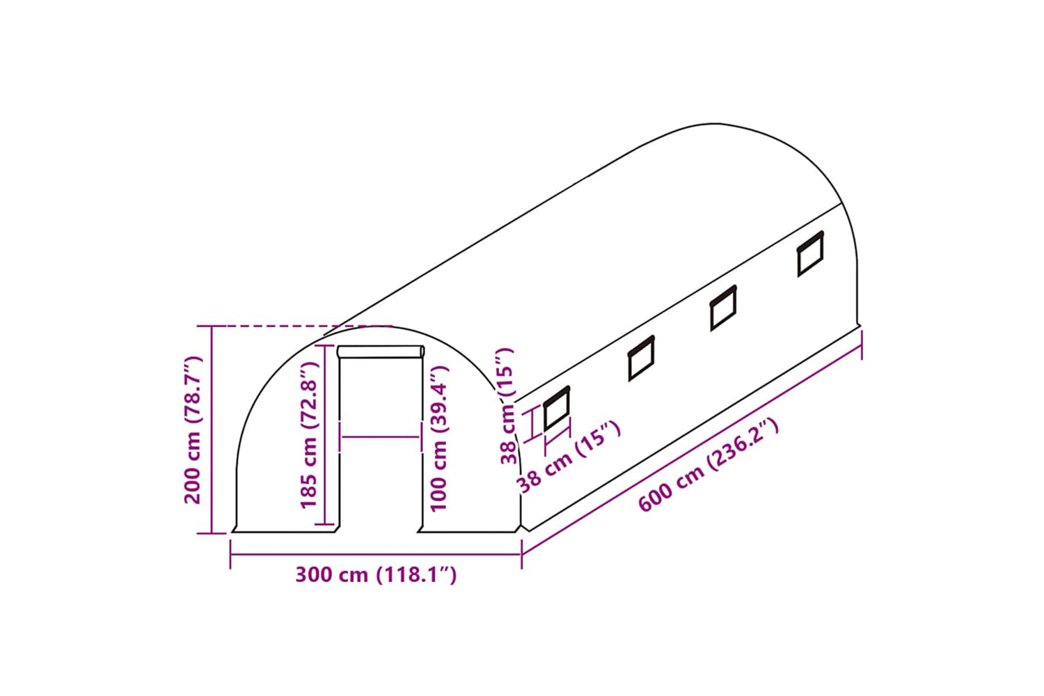 Vidaxl 316437 Greenhouse Replacement Cover (18 Mâ²) 3x6x2 M Transparent-5