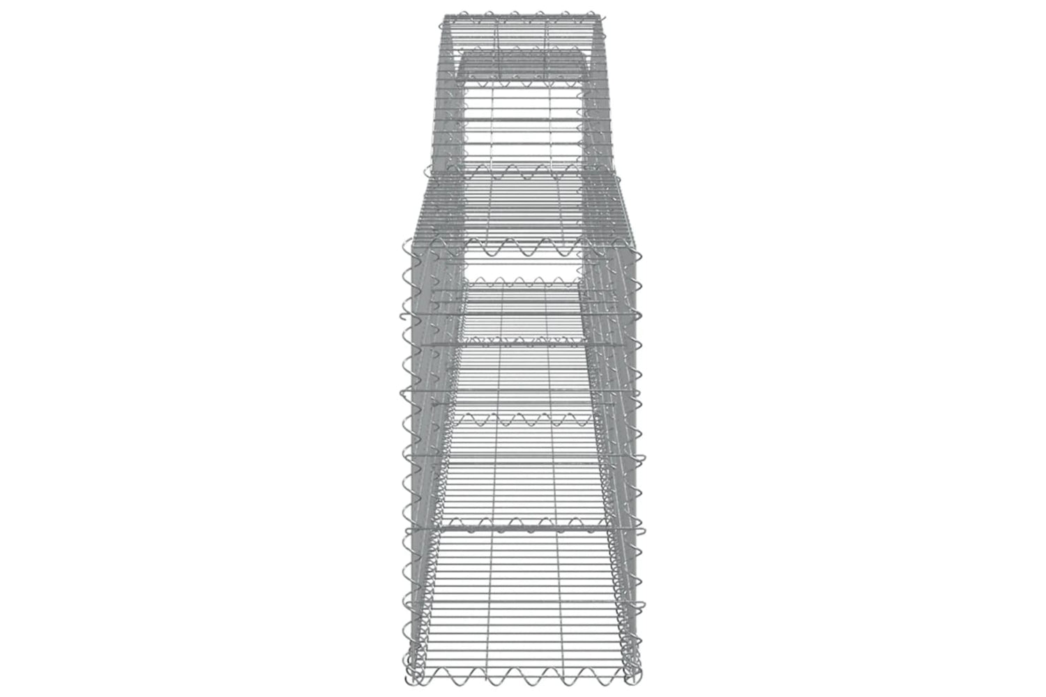 vidaXL 3146840 Arched Gabion Baskets 2 Pcs 400x30x60/80cm Galvanised Iron-4