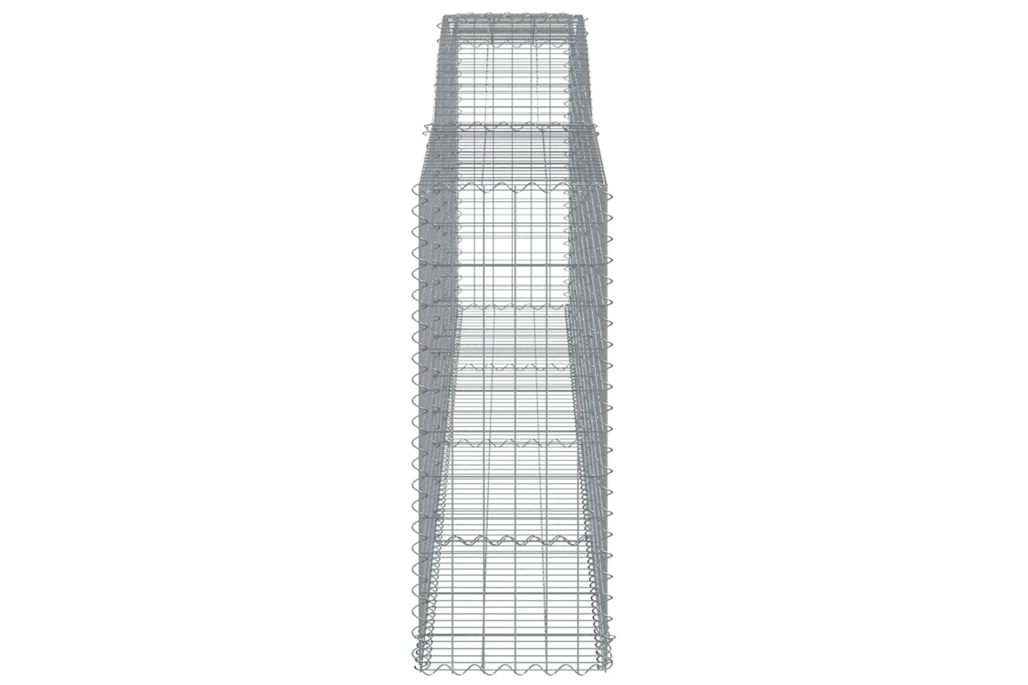 vidaXL 3147010 Arched Gabion Baskets 3 Pcs 400x50x120/140cm Galvanised Iron-4