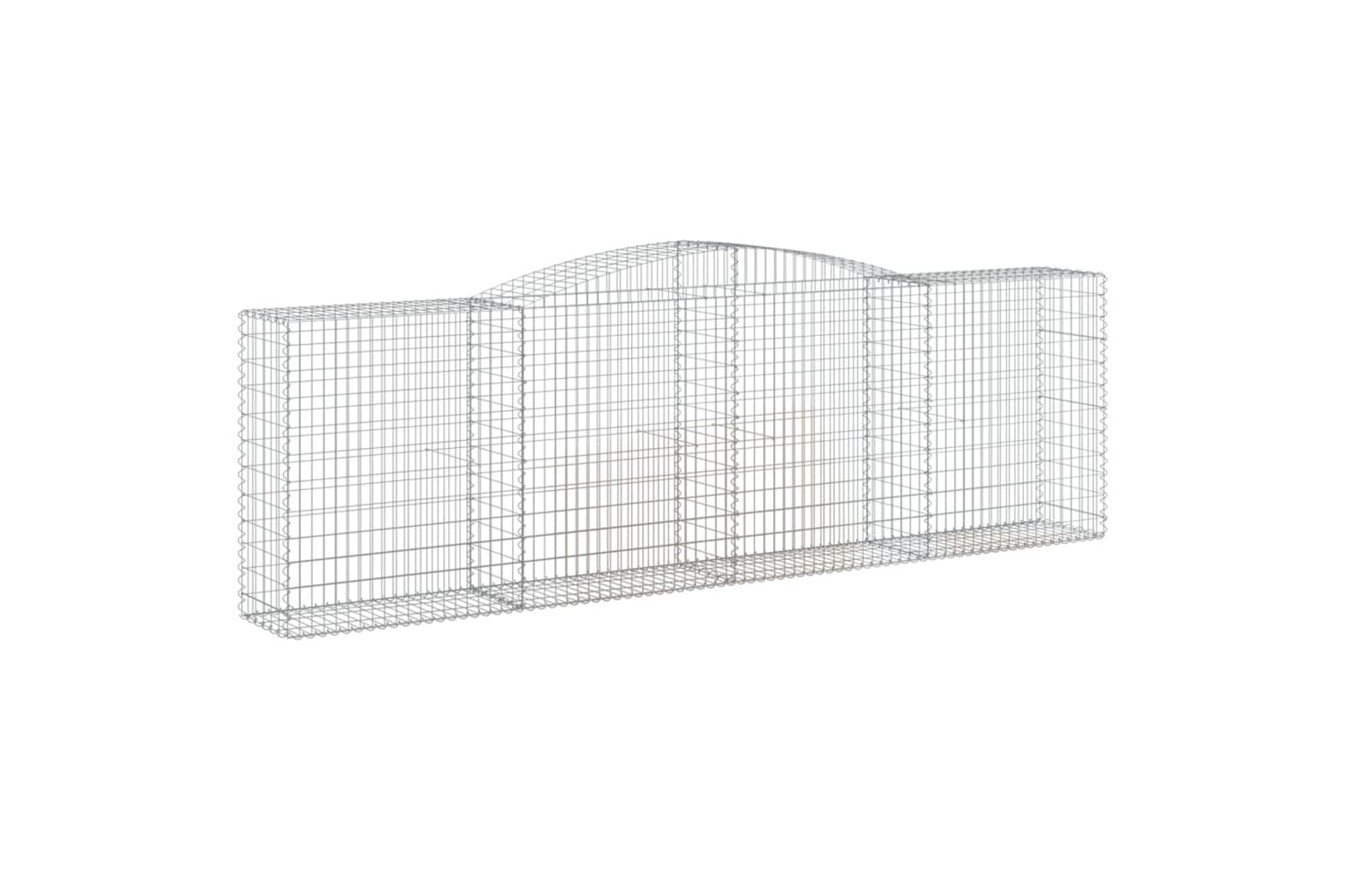 vidaXL 3147010 Arched Gabion Baskets 3 Pcs 400x50x120/140cm Galvanised Iron-2