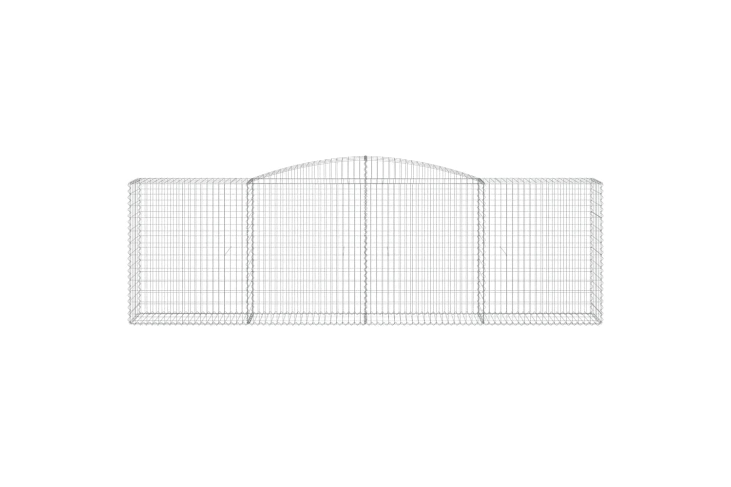 vidaXL 3147010 Arched Gabion Baskets 3 Pcs 400x50x120/140cm Galvanised Iron-3