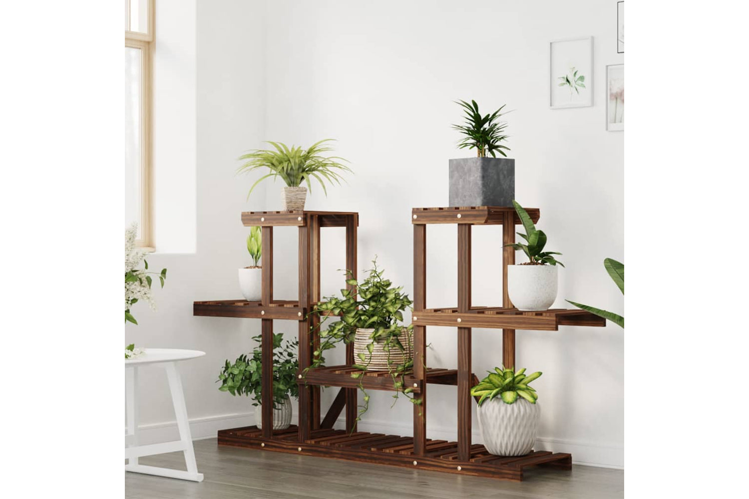 vidaXL 362853 Flower Stand 110x25x73cm Solid Wood Fir-2
