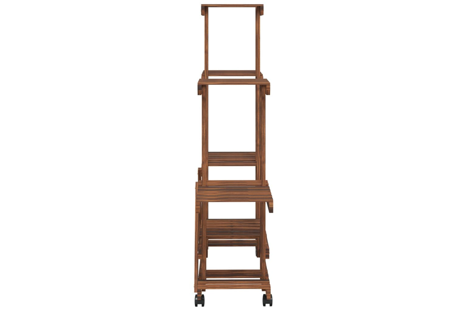 vidaXL 362863 Flower Stand With Wheels 95x25x101cm Solid Wood Fir-4