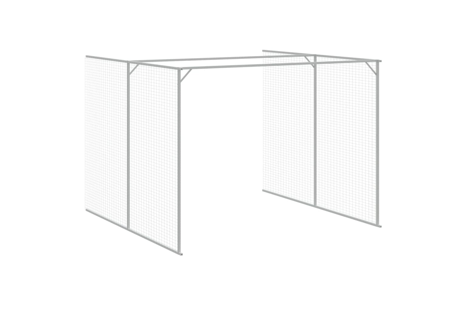 vidaXL 3189124 Dog House With Run Anthracite 214x1273x181cm Galvanised Steel-6