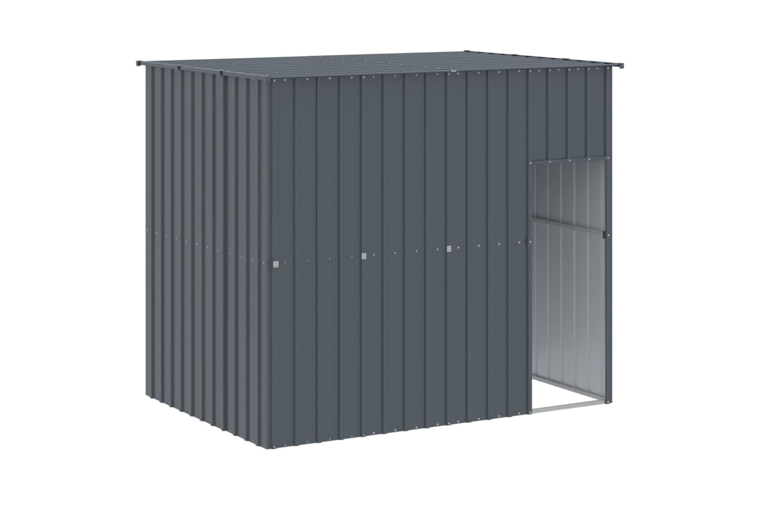 vidaXL 3189124 Dog House With Run Anthracite 214x1273x181cm Galvanised Steel-5
