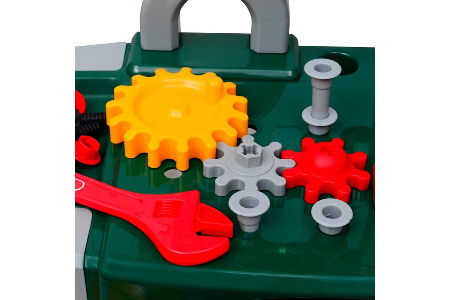 Vidaxl Kids'/children's Playroom Toy Workbench With Tools Green + Grey-3
