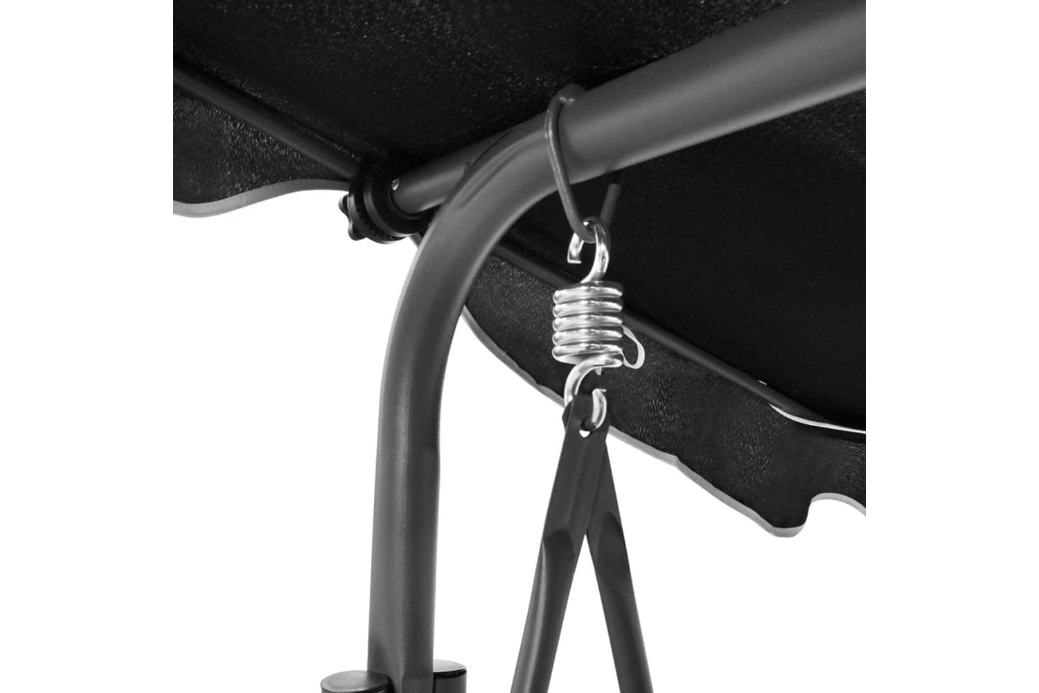Vidaxl Garden Swing Bench With Canipy Black-4