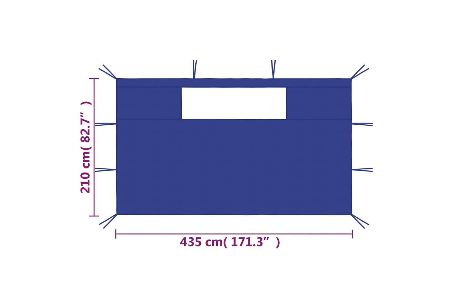 Vidaxl 3070418 Gazebo Sidewalls With Windows 2 Pcs Blue-5