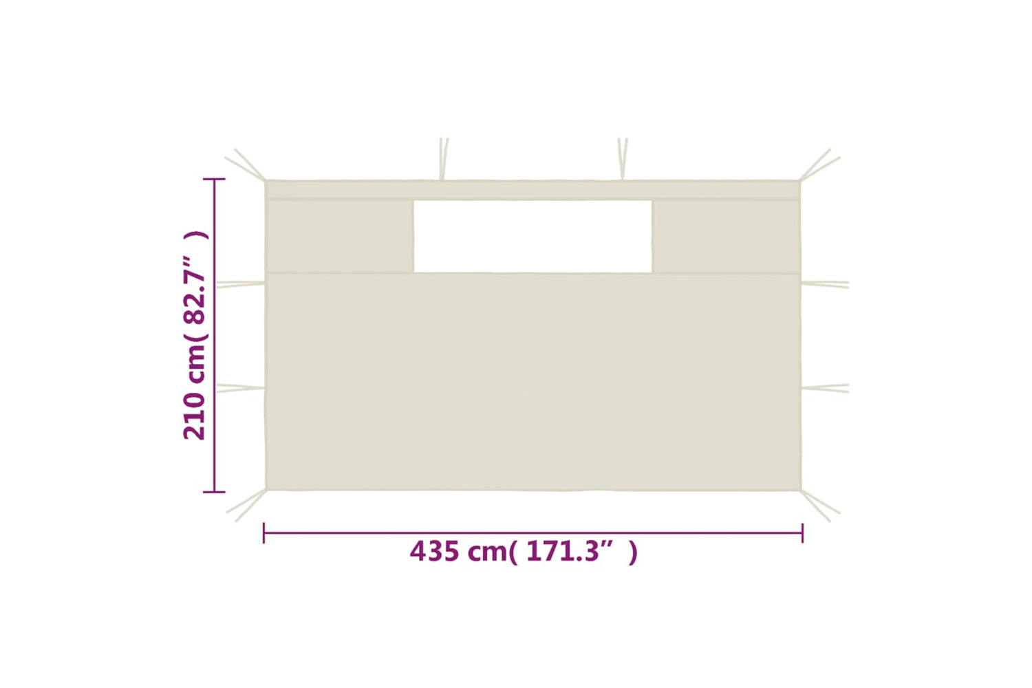 Vidaxl 3070417 Gazebo Sidewalls With Windows 2 Pcs Cream-5