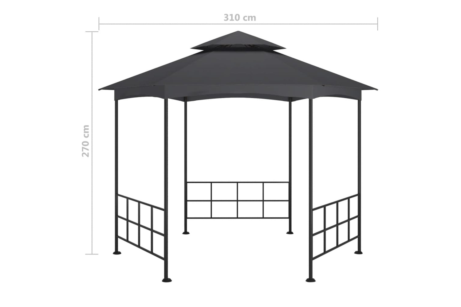 Vidaxl 313933 Gazebo With Sidewalls 3.1x2.7 M Anthracite-6
