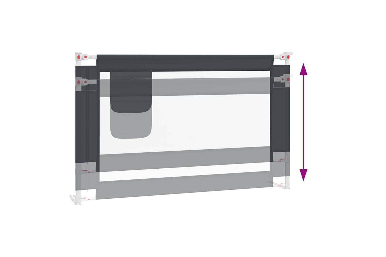 Vidaxl Toddler Safety Bed Rail Dark Grey 120x25 Cm Fabric-5