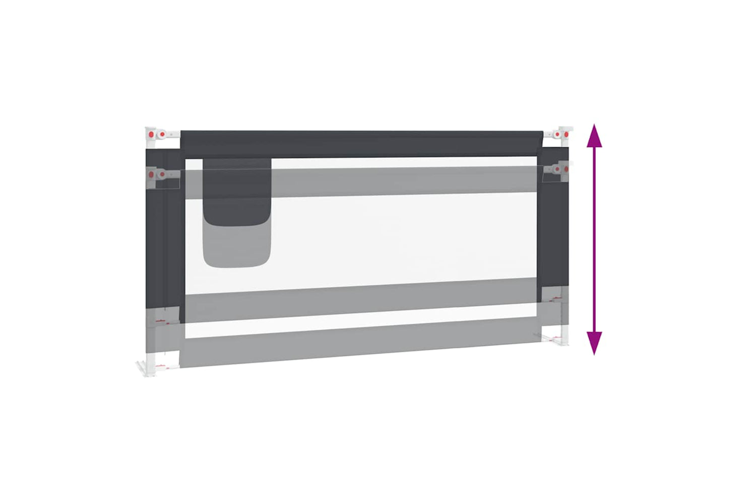 Vidaxl Toddler Safety Bed Rail Dark Grey 180x25 Cm Fabric-5