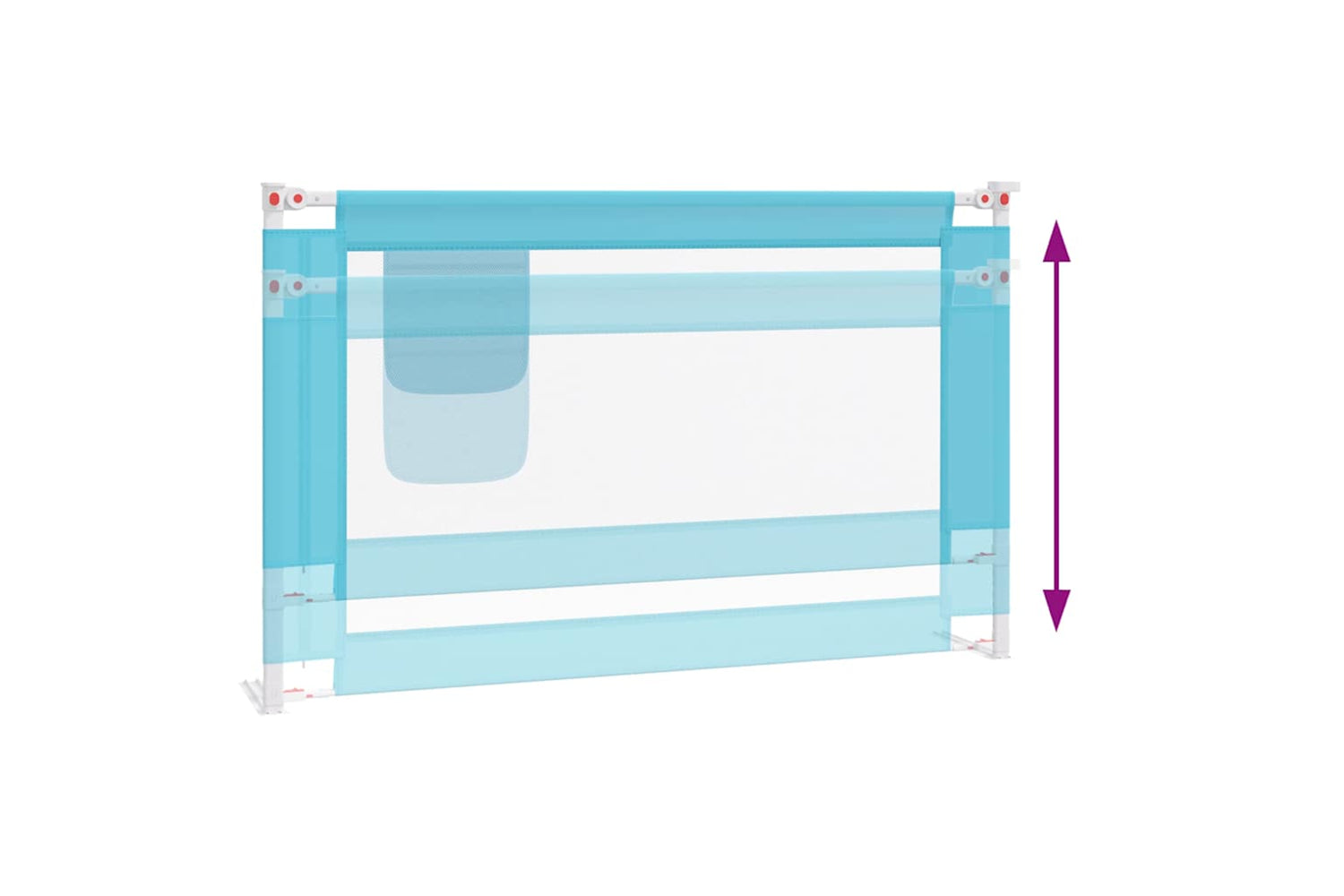 Vidaxl Toddler Safety Bed Rail Blue 120x25 Cm Fabric-5