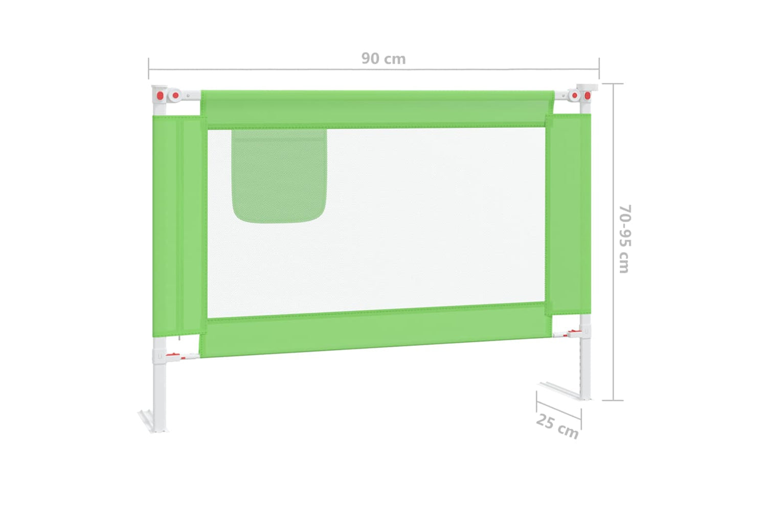 vidaXL 10189 Toddler Safety Bed Rail Green 90x25cm Fabric-7