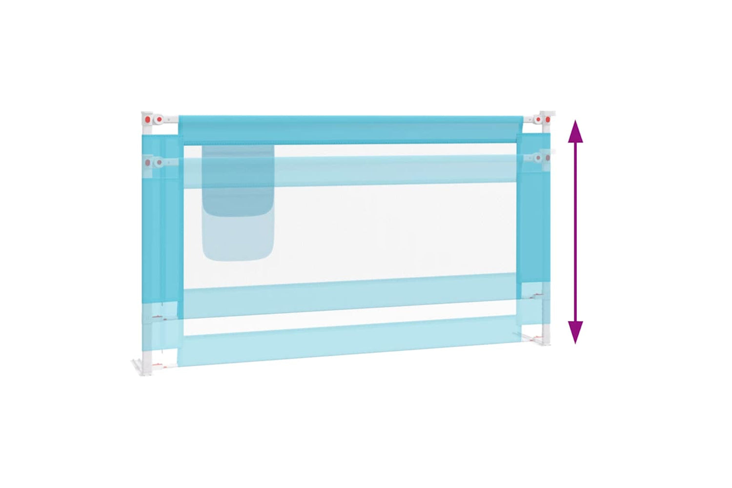 Vidaxl Toddler Safety Bed Rail Blue 150x25 Cm Fabric-5
