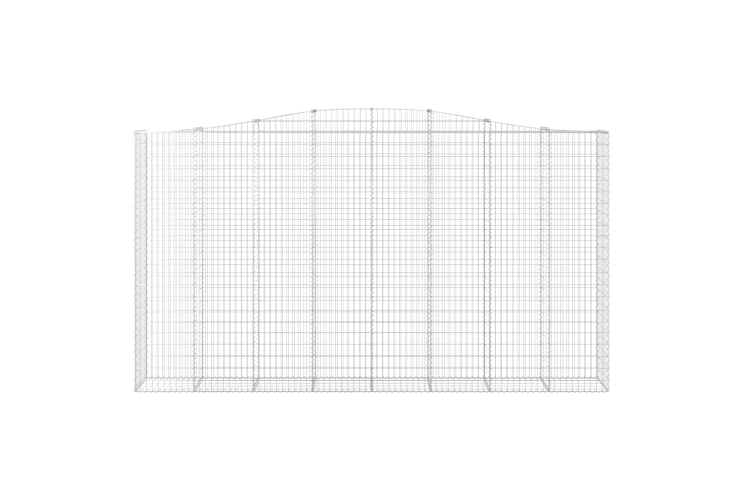 vidaXL 3146034 Arched Gabion Baskets 2 Pcs 400x50x220/240cm Galvanised Iron-3