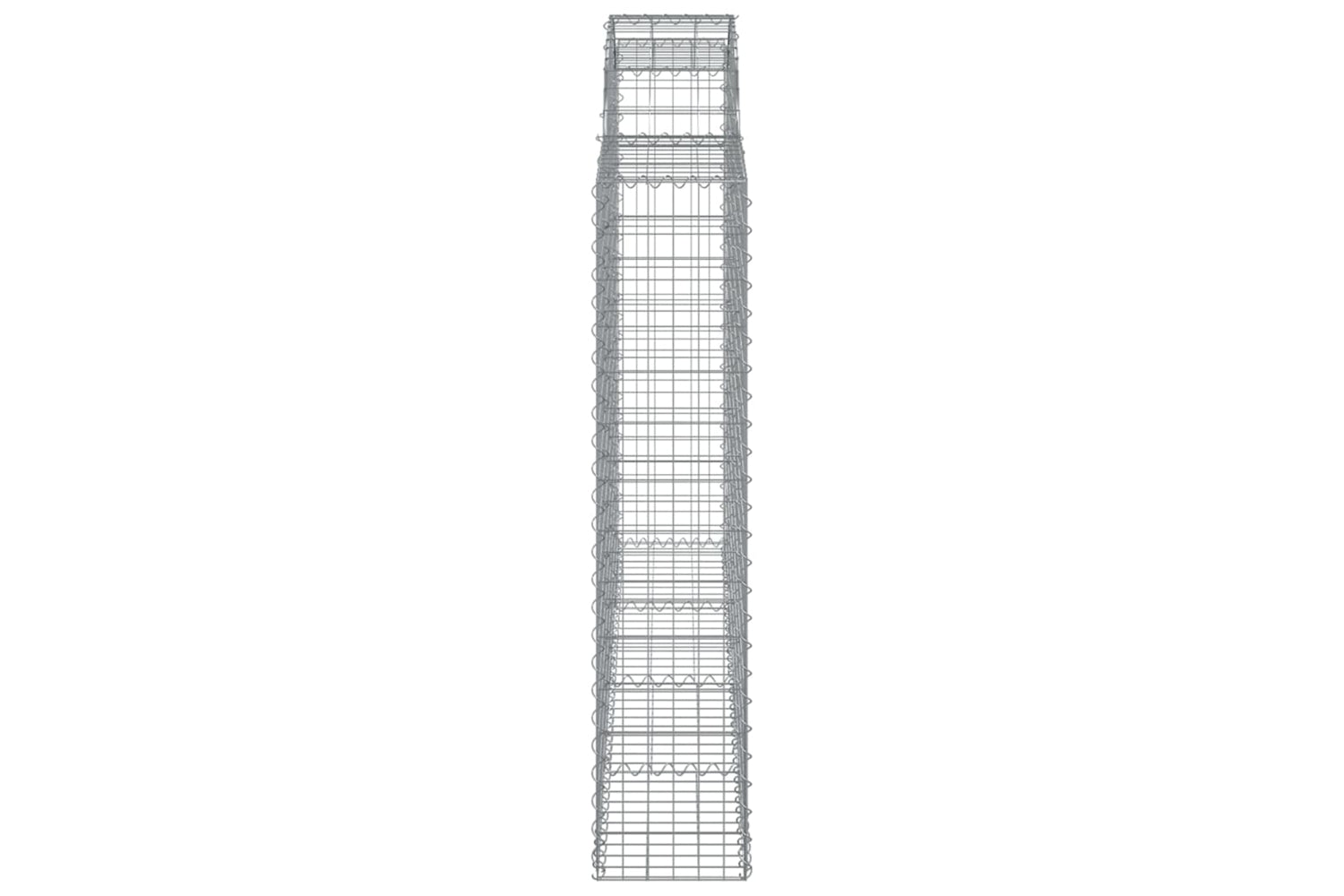vidaXL 3146153 Arched Gabion Baskets 3 Pcs 200x30x140/160cm Galvanised Iron-4