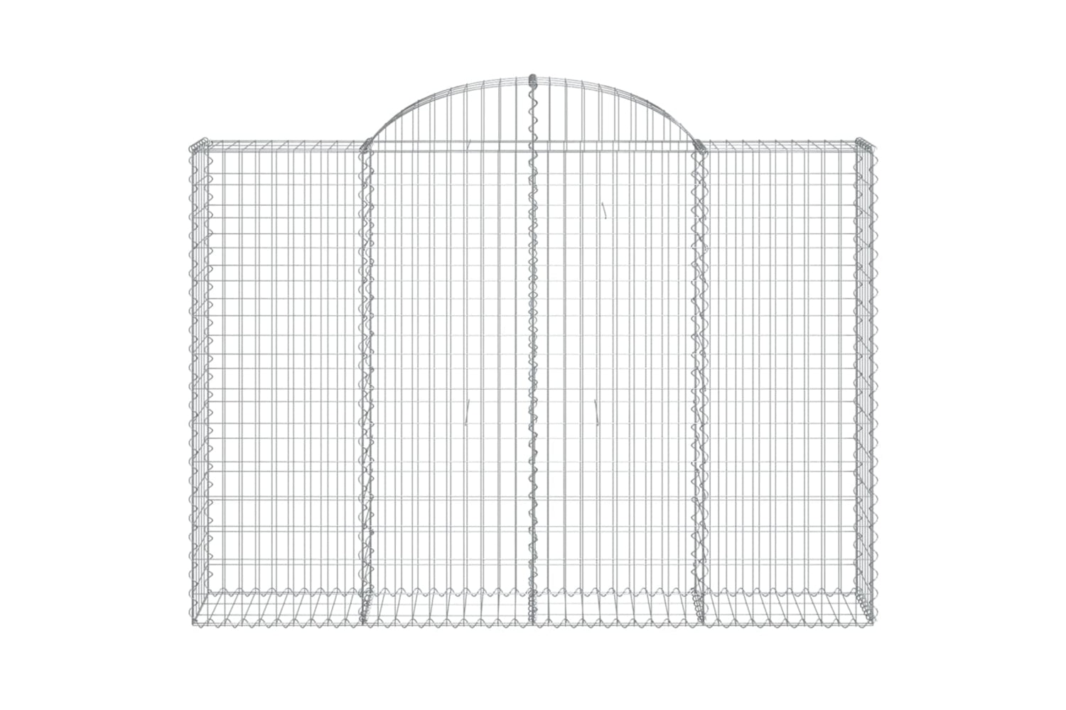 vidaXL 3146153 Arched Gabion Baskets 3 Pcs 200x30x140/160cm Galvanised Iron-3