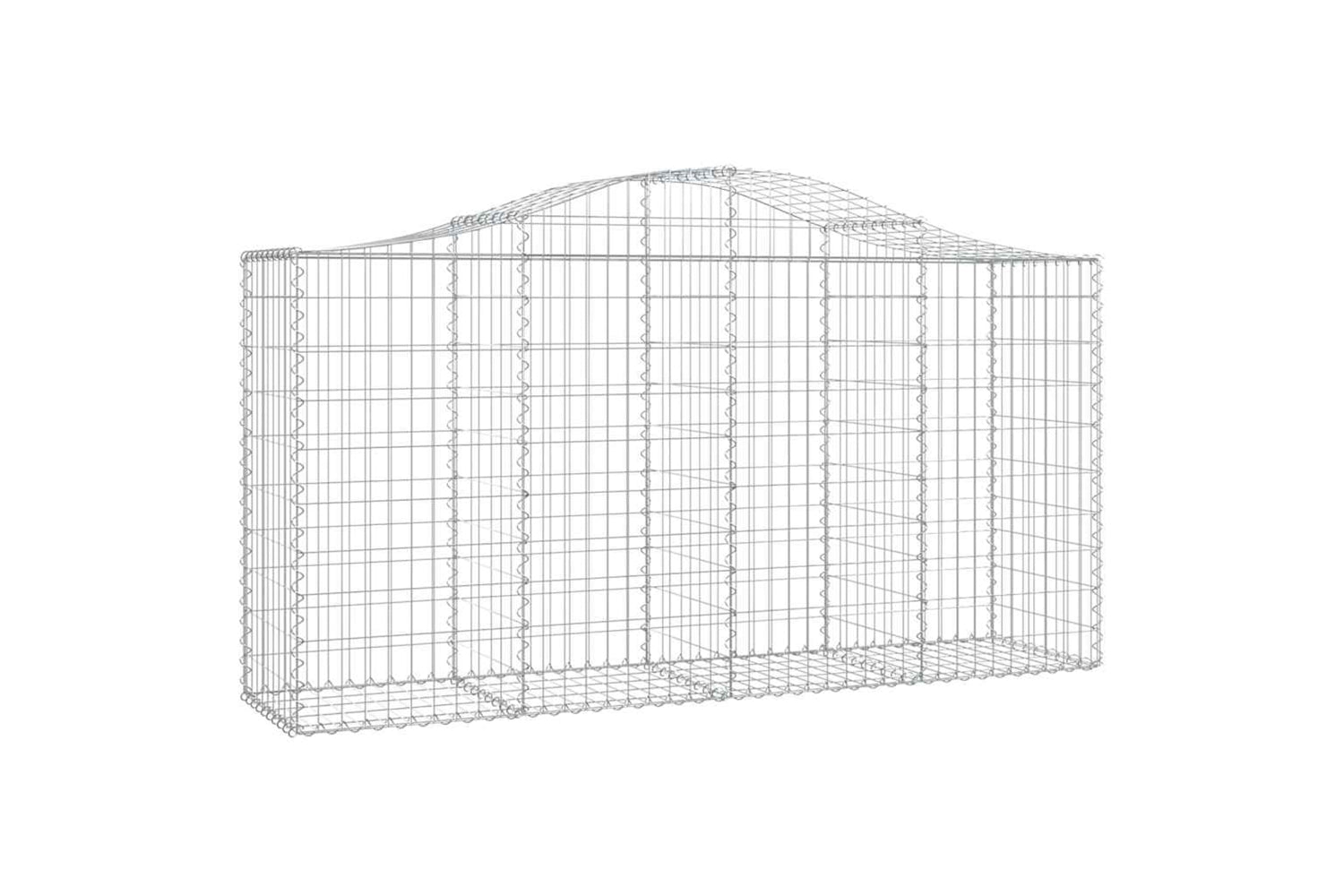 vidaXL 3145654 Arched Gabion Baskets 18 Pcs 200x50x100/120cm Galvanised Iron-2