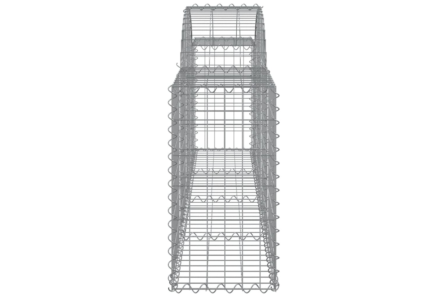 vidaXL 3146068 Arched Gabion Baskets 2 Pcs 200x30x60/80cm Galvanised Iron-4