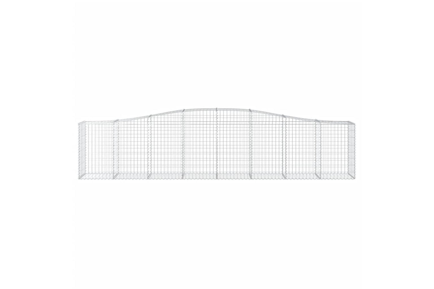 vidaXL 3145950 Arched Gabion Baskets 9 Pcs 400x50x80/100cm Galvanised Iron-3