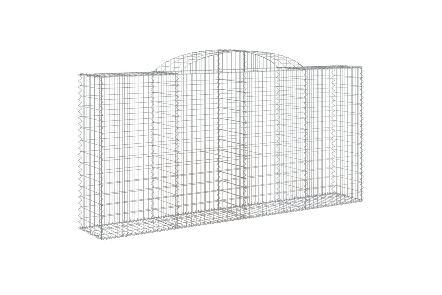 vidaXL 3146742 Arched Gabion Baskets 7 Pcs 300x50x140/160cm Galvanised Iron-2