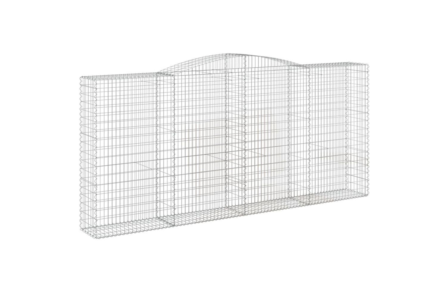 vidaXL 3147049 Arched Gabion Baskets 3 Pcs 400x50x180/200cm Galvanised Iron-2
