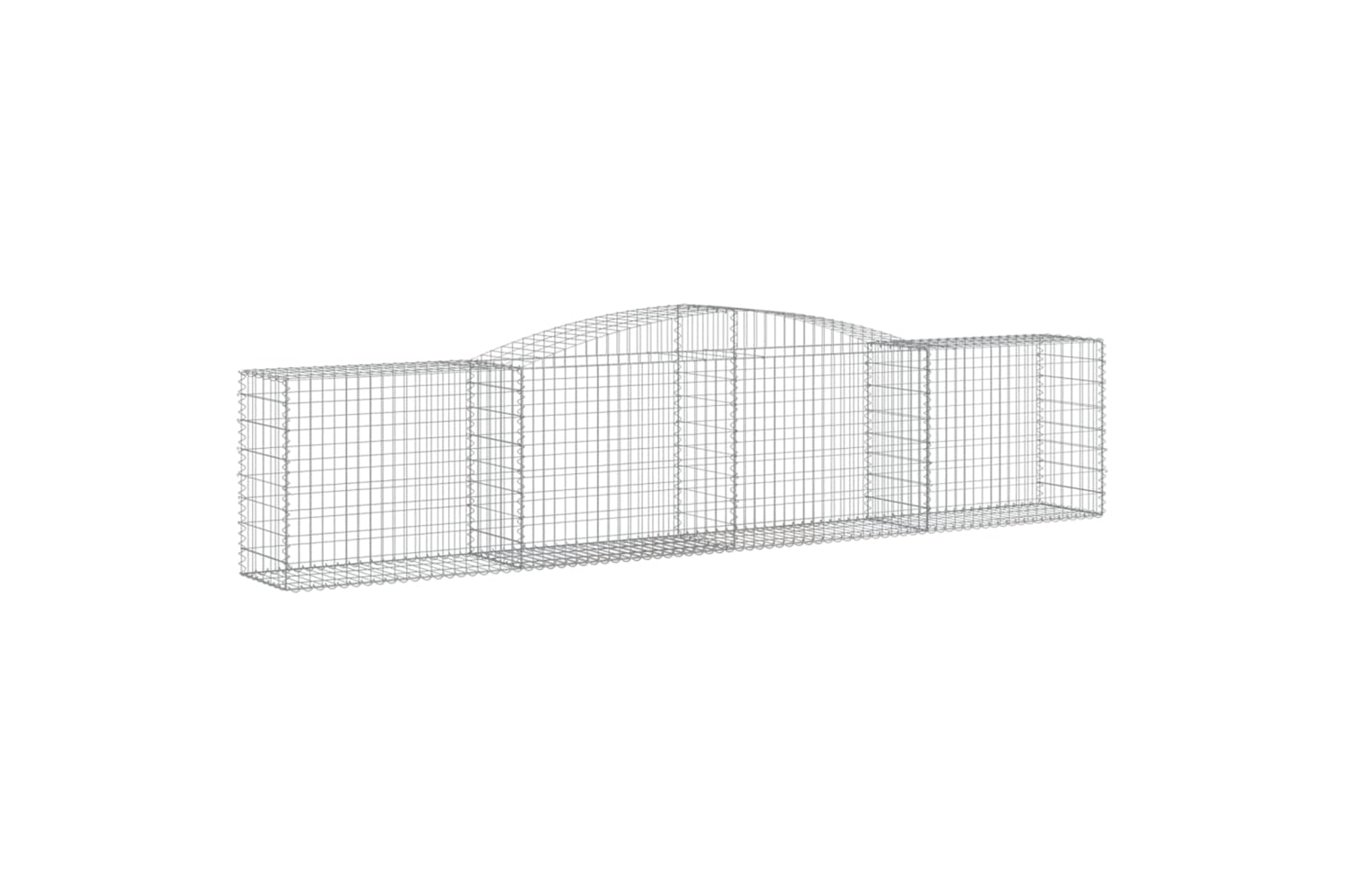 vidaXL 3146983 Arched Gabion Baskets 2 Pcs 400x50x80/100cm Galvanised Iron-2
