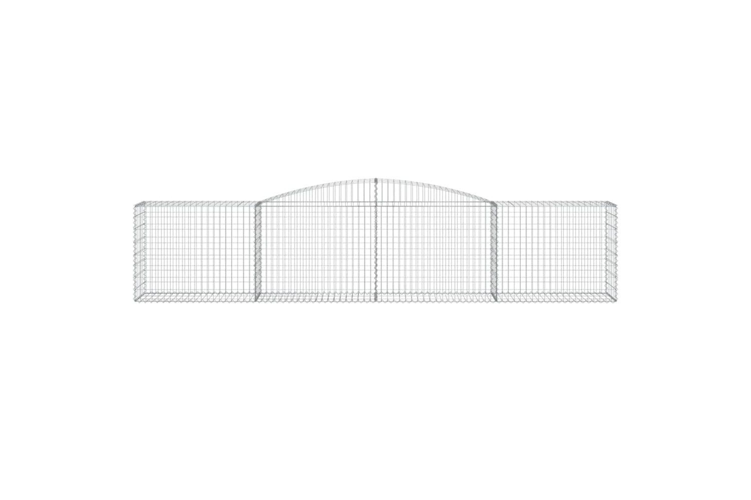 vidaXL 3146983 Arched Gabion Baskets 2 Pcs 400x50x80/100cm Galvanised Iron-3