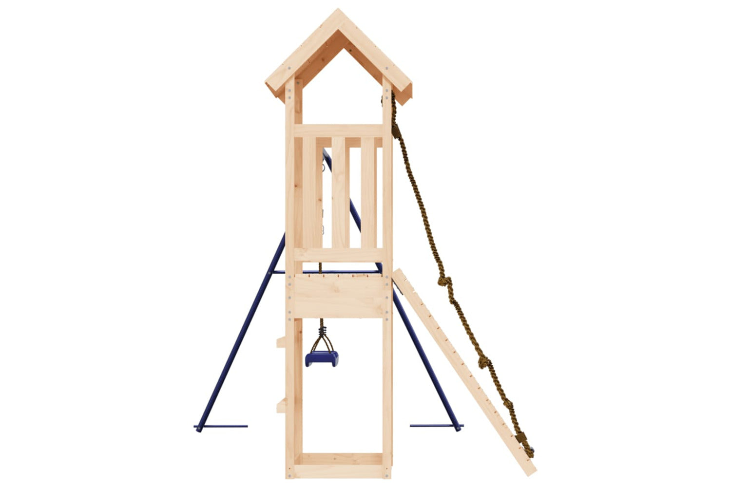 Vidaxl 3155813 Playhouse With Climbing Wall Swing Solid Wood Pine-5