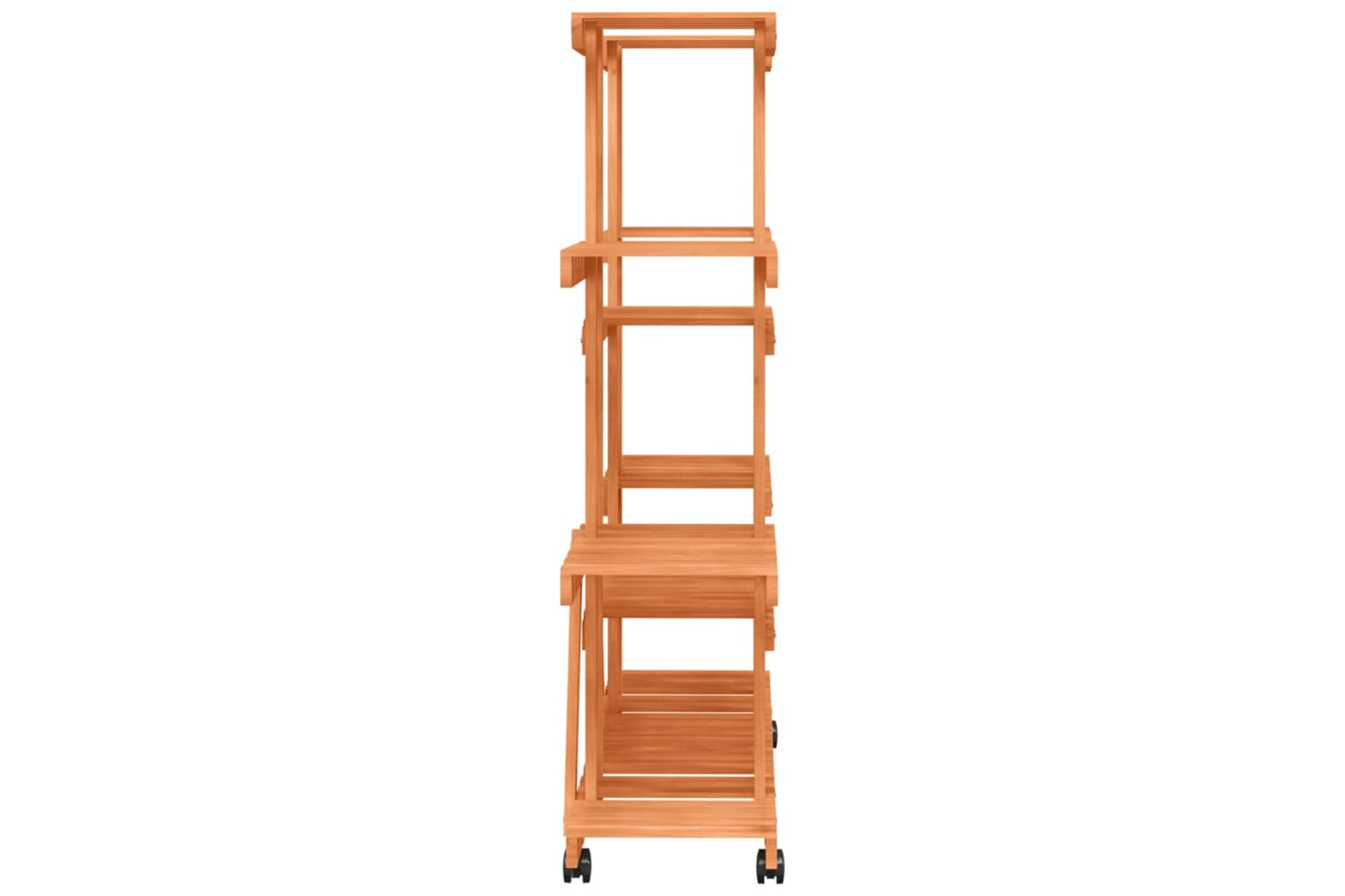 vidaXL 362860 Flower Stand With Wheels 110x25x115cm Solid Wood Fir-4