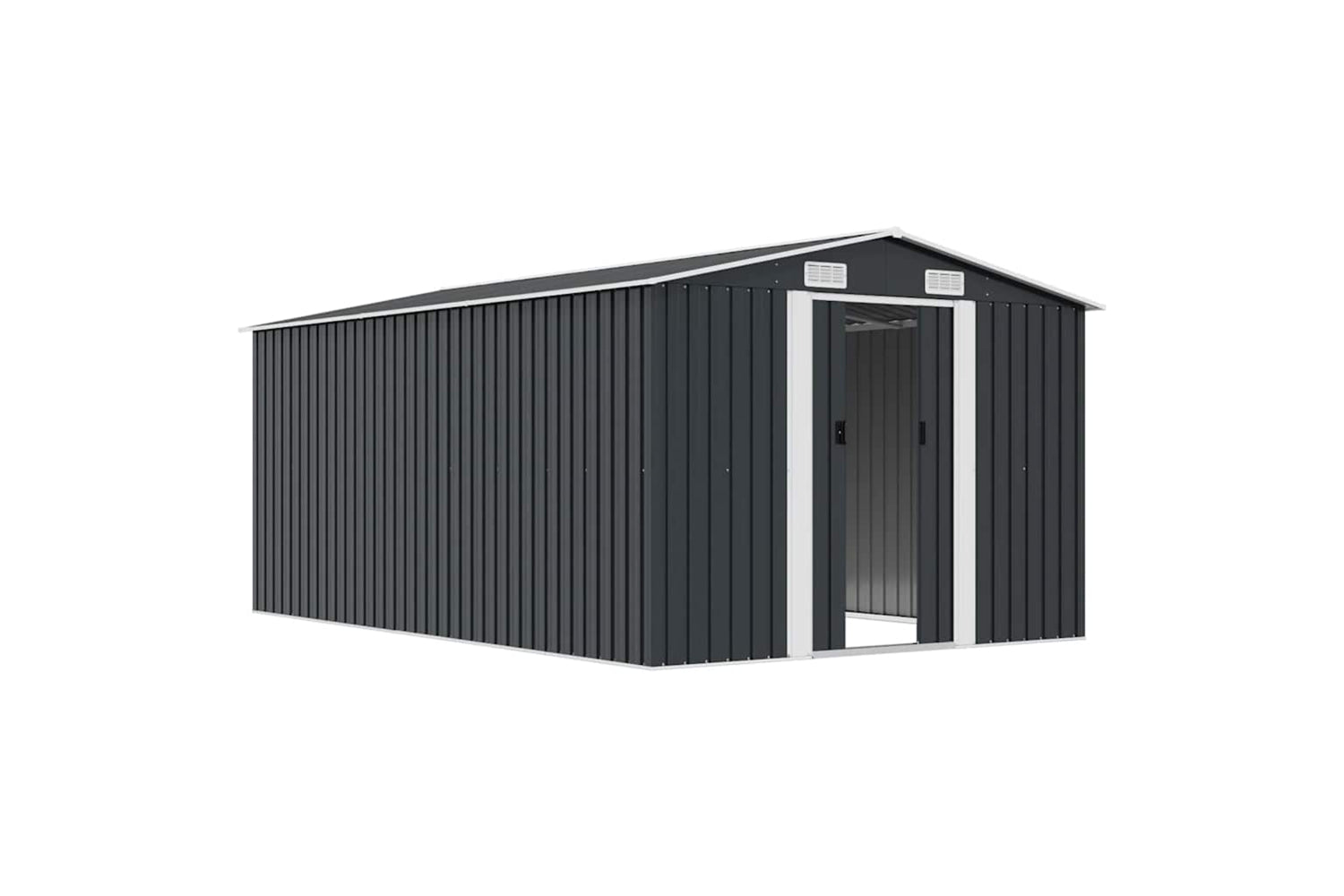 vidaXL 143346 Garden Shed 257x392x181cm Metal Anthracite-4