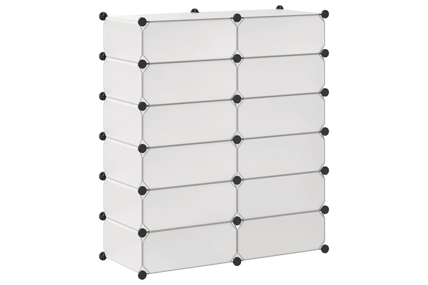 Vidaxl 244921 Interlocking Shoe Organiser With 12 Compartments White-5