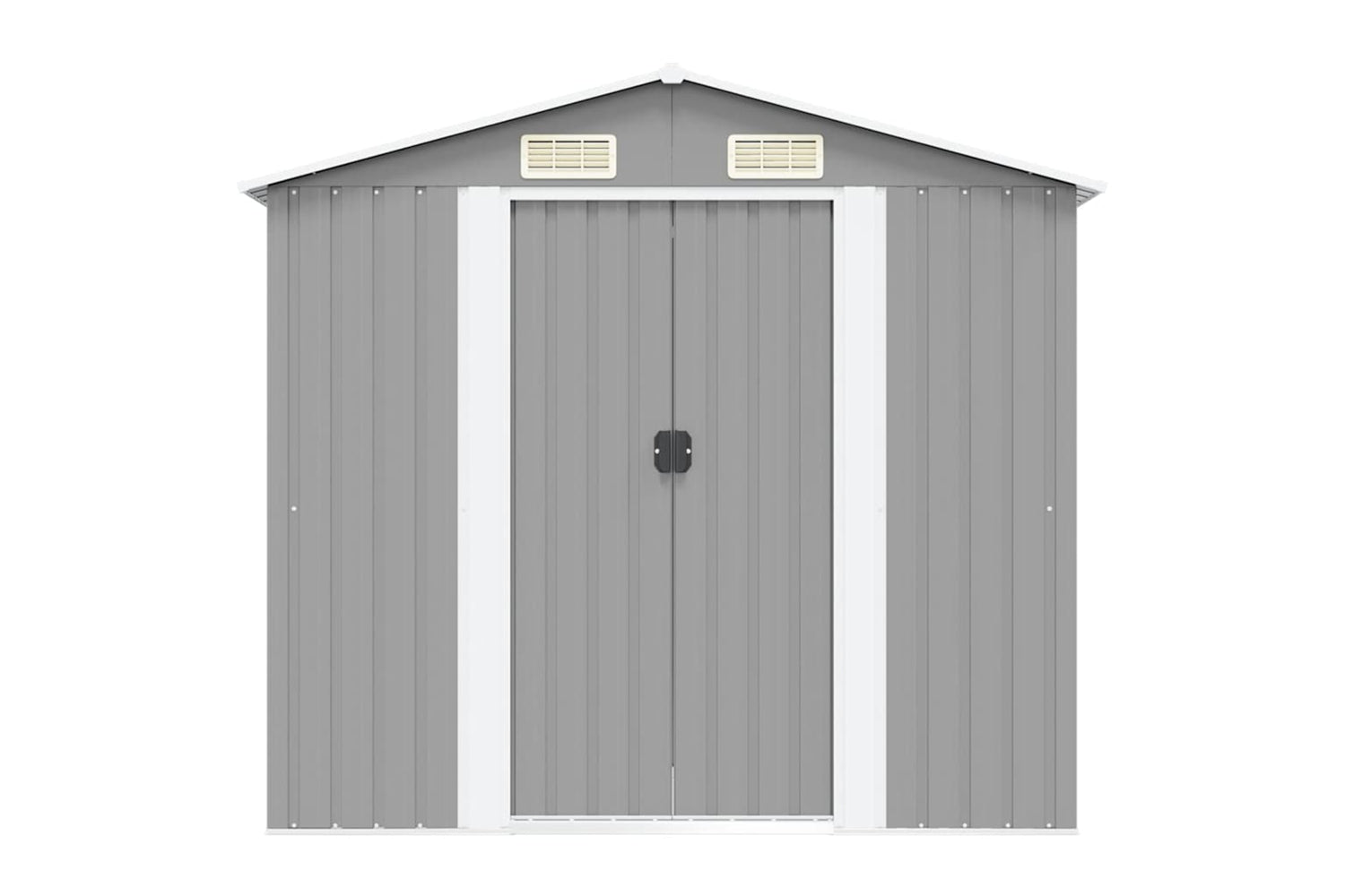 vidaXL 42983 Garden Storage Shed Grey Metal 204x132x186cm-5