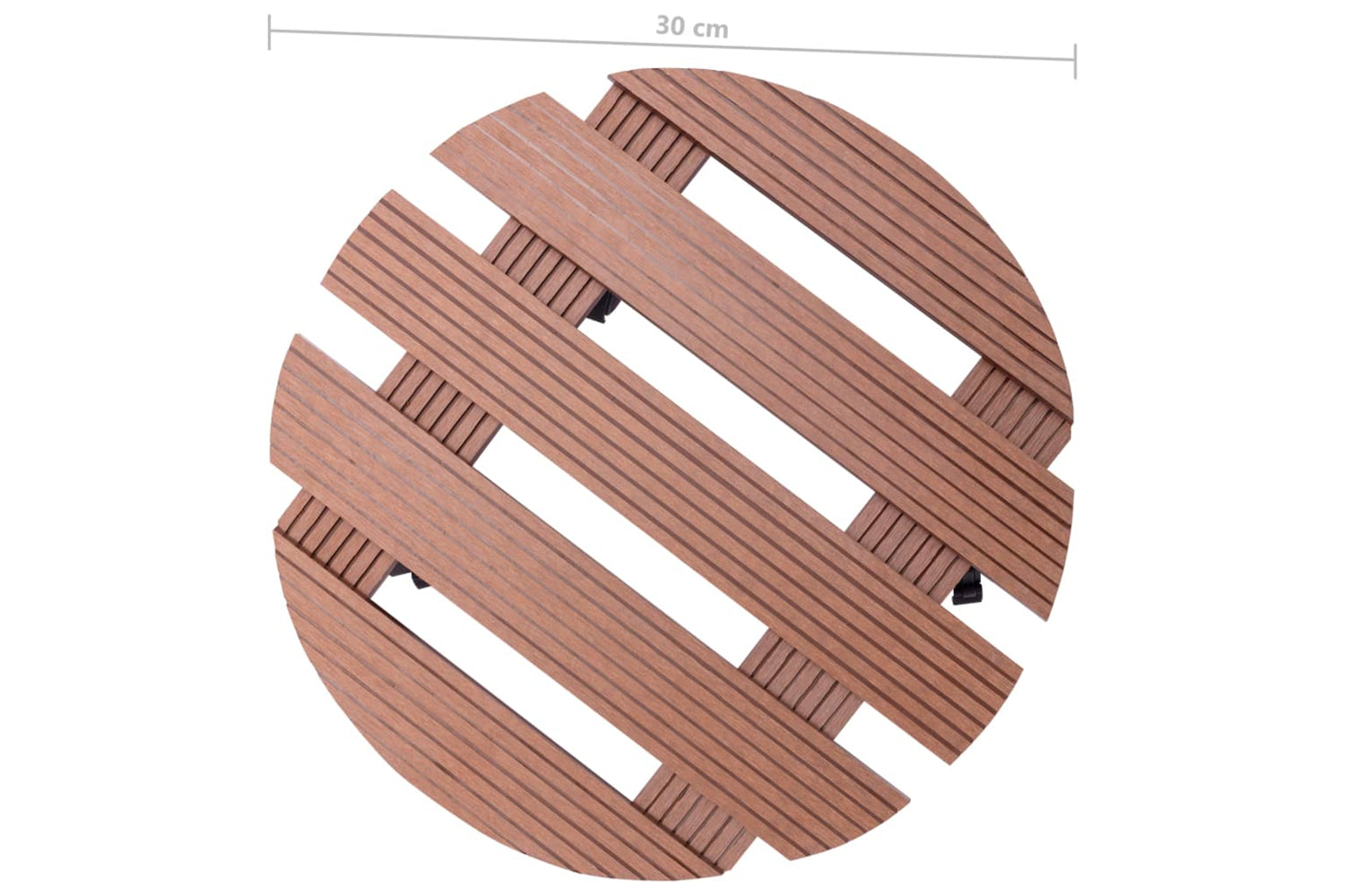 vidaXL 3143925 Plant Trolleys 4 Pcs Brown ÃƒÂƒÃ‚Â˜30x7,5cm Wpc-6