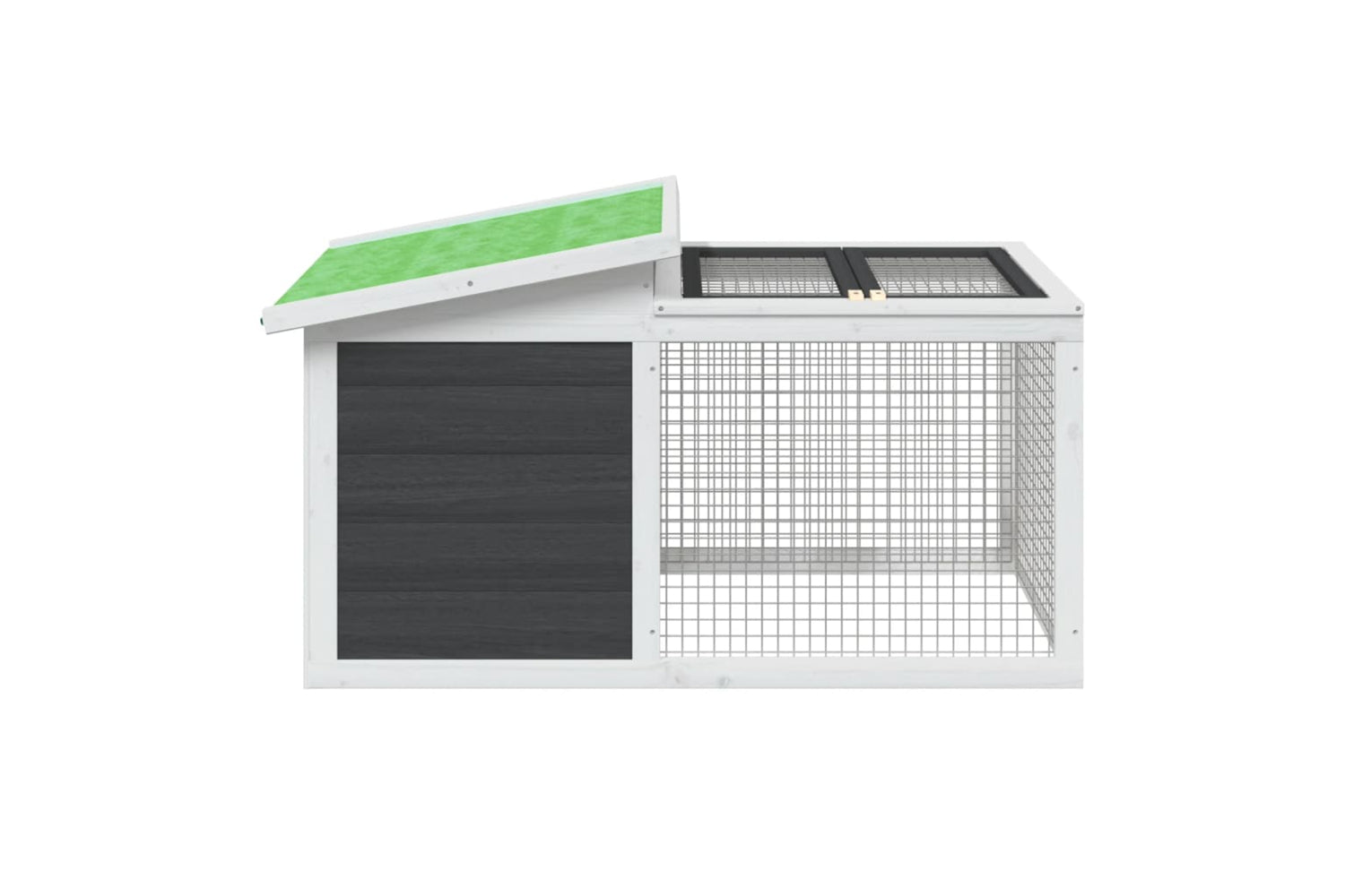 vidaXL 172290 Rabbit Hutch Grey 100.5x54x55cm Solid Wood Pine-2