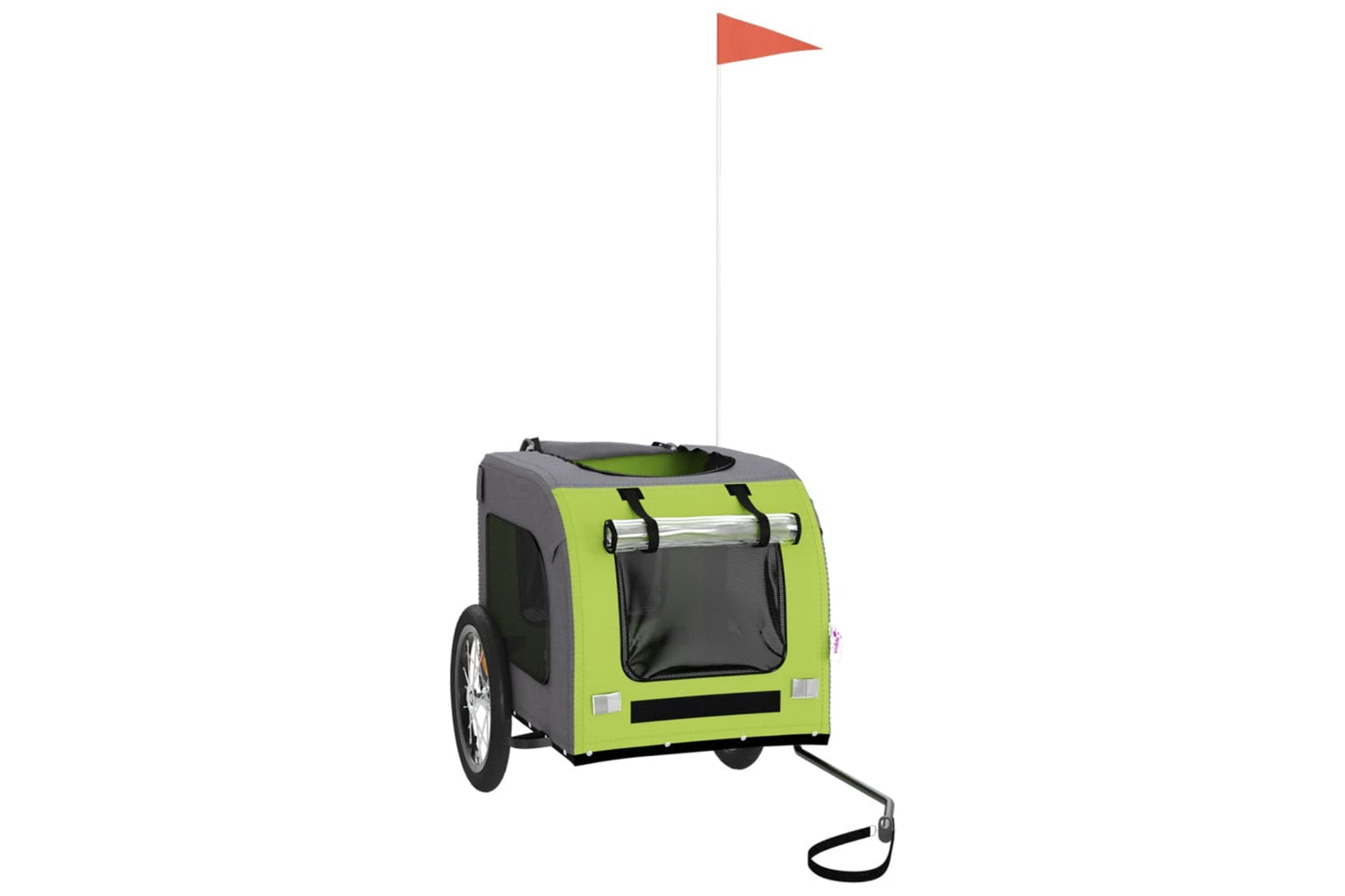 Vidaxl 93843 Pet Bike Trailer Green And Grey Oxford Fabric&iron-2