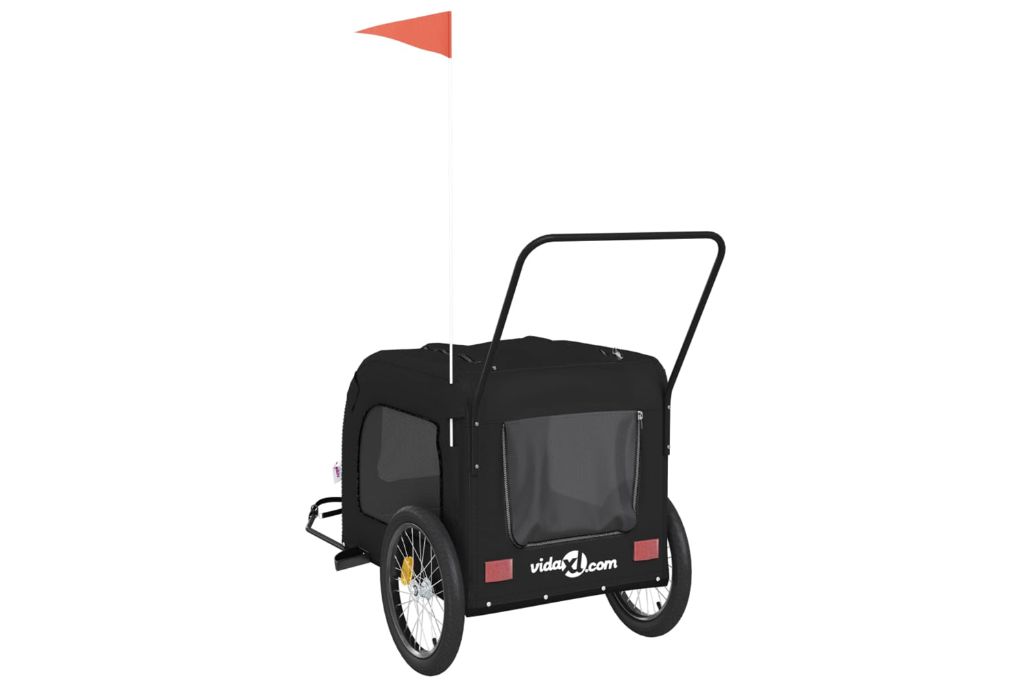 Vidaxl 93863 Pet Bike Trailer Black Oxford Fabric And Iron-7