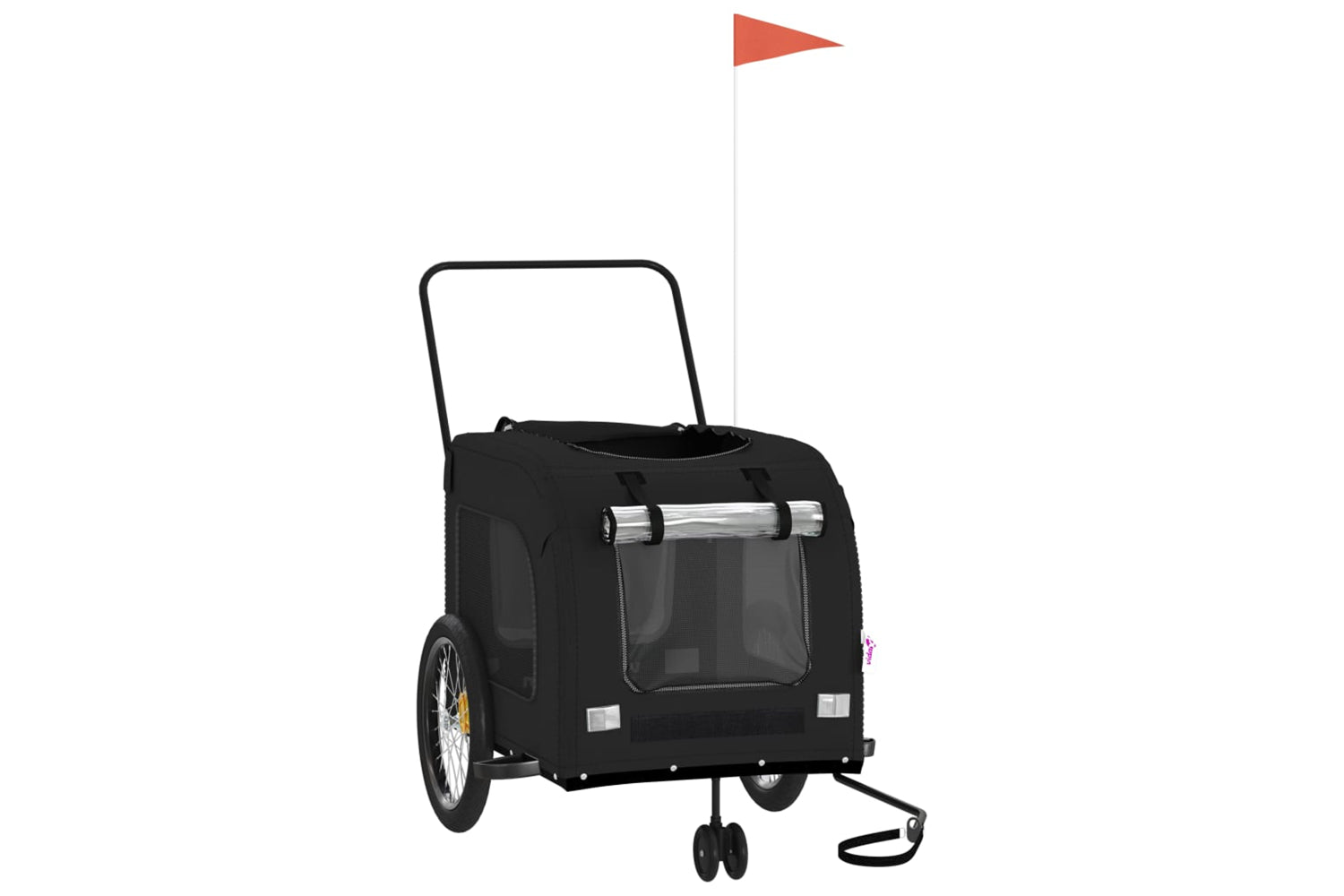 Vidaxl 93863 Pet Bike Trailer Black Oxford Fabric And Iron-2