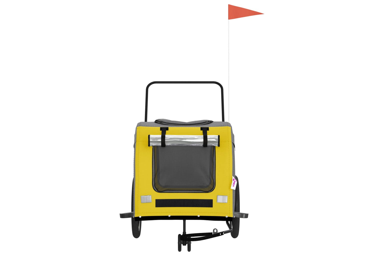 Vidaxl 93861 Pet Bike Trailer Yellow And Grey Oxford Fabric And Iron-3