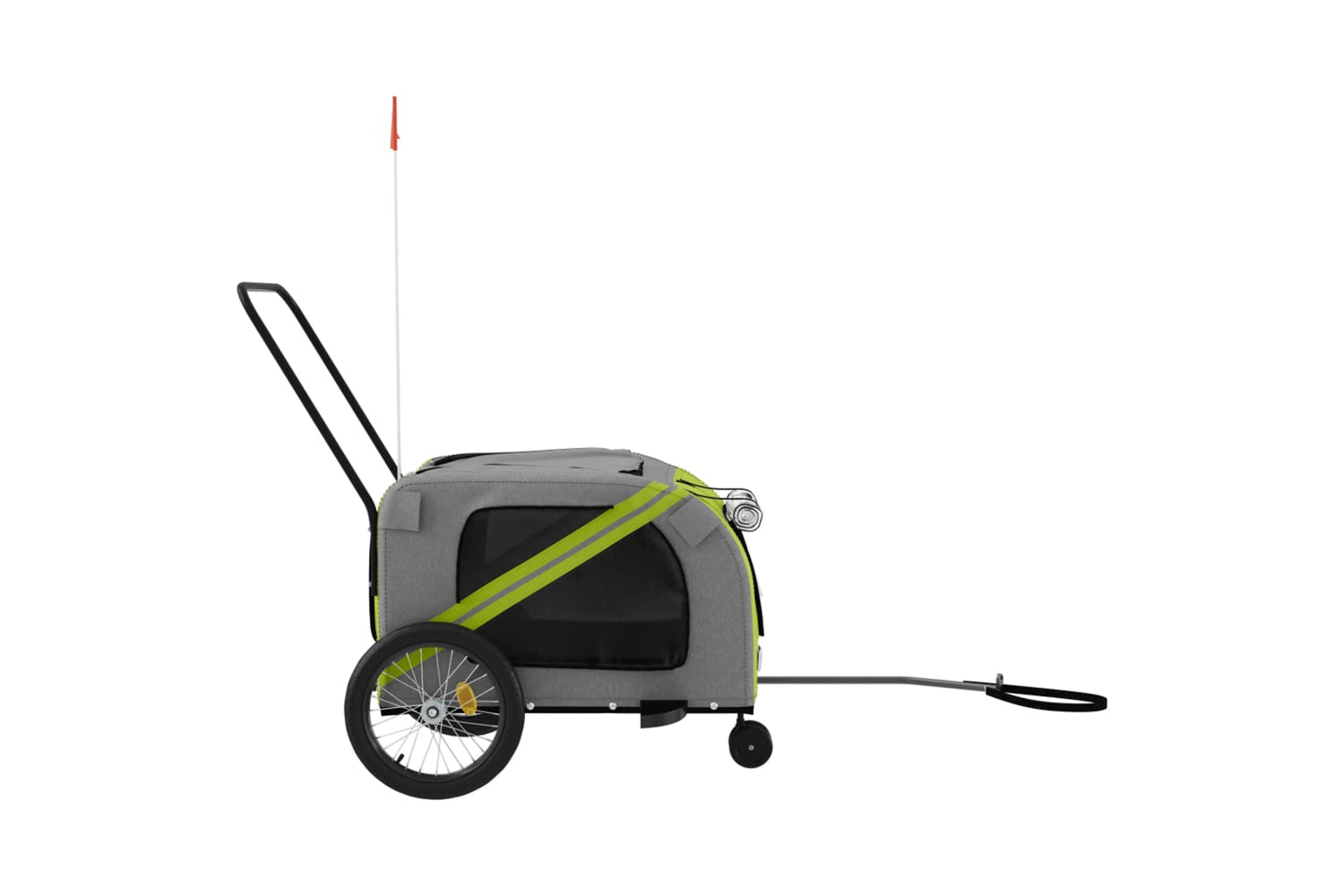 Vidaxl 93906 Pet Bike Trailer Green And Grey Oxford Fabric And Iron-5