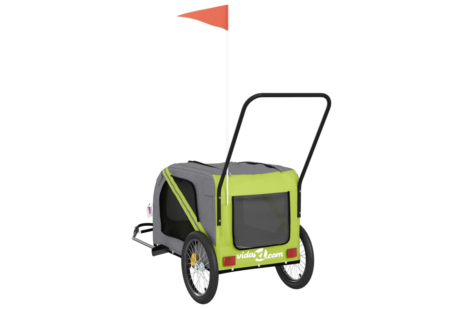 Vidaxl 93906 Pet Bike Trailer Green And Grey Oxford Fabric And Iron-7